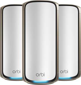 Système de réseau maillé Wi-Fi 7 quadri-bande NETGEAR Orbi 970 Series RBE973S avec fonctions de sécurité, 1 routeur, 2 prolongateurs satellite, fibre optique - Product Image 2