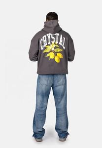 Venta al por mayor de peso pesado 100% algodón sudadera de los hombres Plain Oversize Puff estampado sudaderas con capucha de alta calidad de invierno - Product Image 3