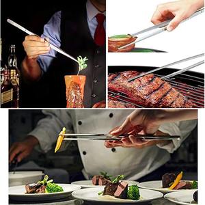Pinzas para Barbacoa de Acero Inoxidable de 20CM/30CM, Herramienta para Cocina, Jardín y Barbacoa, Pinzas Rectas y Dentadas - Product Image 6