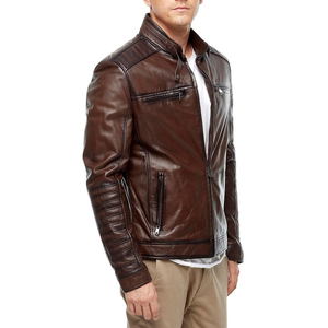 Veste en cuir pour homme de taille américaine, manteau d'hiver en velours grande taille, vestes de moto, veste en faux cuir en PU pour homme, vente en gros - Product Image 4