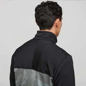 Chemises d'entraînement pour hommes de haute qualité, à manches longues, col montant, fermeture éclair quart de tour, séchage rapide, en polyester et élasthanne personnalisés - Product Image 4