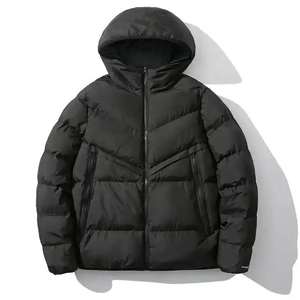 Veste d'hiver matelassée pour homme en coton rembourré, col montant, logo personnalisé, style streetwear, vêtements d'extérieur - Product Image 4