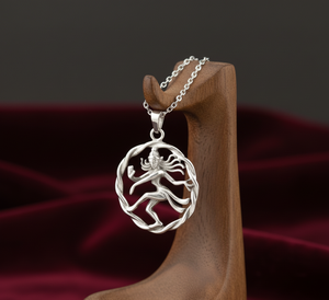 Collar de cadena de eslabones de rodio de plata 925, colgante de labradorita Nataraja, chapado en oro, uso diario minimalista, regalo de moda de tendencia para hombres - Product Image 1