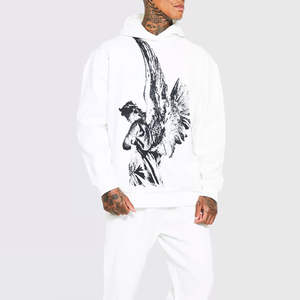 Conjunto Deportivo de Sudadera con Capucha y Pantalones Deportivos con Estampado de Alas de Ángel, Felpa, Ropa Deportiva de Invierno, Algodón, Conjuntos Deportivos de Moda al por Mayor - Product Image 4