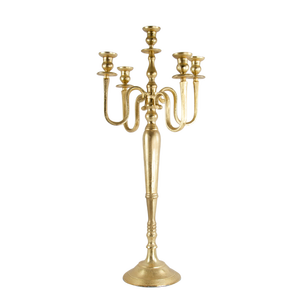 Metal 5 Arms Gold <b>Candelabra</b> for Wedding Decoration Handmade Latest Arrival Design Crystal <b>Candelabra</b> Home and Party Decoration - Product Image 3