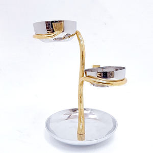 Acier inoxydable et métal en aluminium Forme unique Bol plaqué or gratuit Vente à chaud Bol décoratif de qualité supérieure - Product Image 1