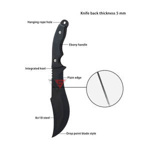 Cuchillo de Caza de Acero de Damasco con Hoja Fija Personalizado para Campismo al Aire Libre, Mango de Madera de Ébano de Grado Industrial, Garantía OEM de 3 Años - Product Image 5