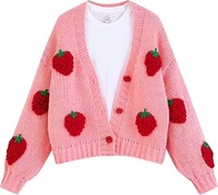 Pulls personnalisables pour femmes, style vintage, col en V, boutonnage frontal, en polyester/coton, anti-rétrécissement, séchage rapide, collection printemps, vente en gros
