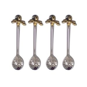 Couverts en acier inoxydable et en laiton cuillère à thé avec conception d'abeille pour la maison et l'hôtel à bas prix couverts de bonne qualité cuillère pour hôtel - Product Image 1