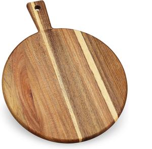 Plateau à pizza en bois élégant, durable et écologique, ustensiles de cuisine, plateau de service, planche à découper pour le fromage, la viande, le pain - Product Image 4