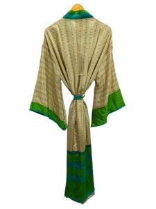 Luxury High demanded Bathrobe <b>Silk</b> Sari <b>Kimono</b> Vintage Sari Robe Soft Beach Party Gown Indian Handmade <b>Silk</b> <b>Kimono</b> for sale - Product Image 5