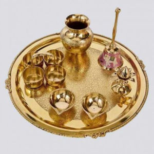 Venta caliente Diwali Metal decorativo Pooja Arti Thali para Pooja latón Urli diseño moderno para el hogar Oficina Mandir uso al mejor precio - Product Image 5