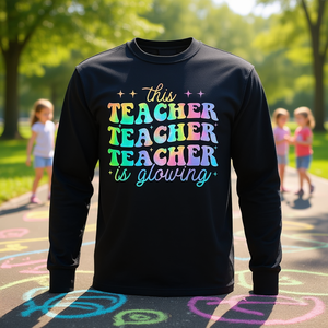 Camiseta de Manga Larga con Estampado Tie Dye para Profesores, Estilo Promocional Brillante, Fin de Curso y Bienvenida Verano - Product Image 3