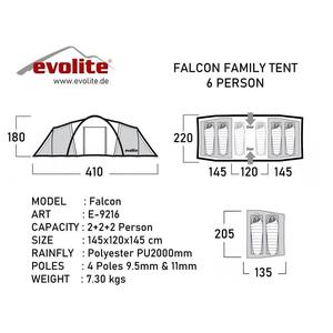 Evolite falco 6 persona tenda di famiglia - Product Image 3