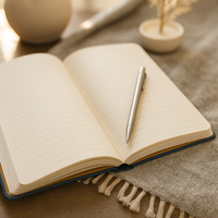 Cuaderno de Tapa Dura Premium LABON Golden Waves, Textura Repujada y Arte en Lámina Dorada, Ideal para Escribir, Planificar y Regalar