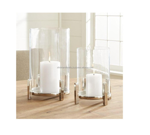 Lanterne à bougie en métal argenté, Accents de maison avec verre transparent, centres de Table de mariage, lanterne à bougie, décor de noël - Product Image 6