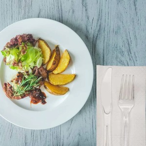 Biocean-Horquilla de plástico transparente de peso pesado de 7 ", paquete de 100 - Product Image 6