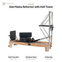 Machine de Pilates Reformer multifonctionnelle silencieuse en chêne massif de qualité studio avec demi-trapeze pour usage en salle de sport et studio