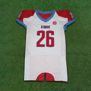 Camiseta de fútbol americano personalizada al por mayor de fábrica para niños, técnica de sublimación transpirable corta de talla grande fabricada - Product Image 3