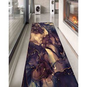 Brown and <b>Gold</b> Marble Rug: Abstract Shimmery Design,Chenille Rug - Product Image 4