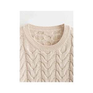 Suéter de Punto Cálido de Invierno para Mujer, Cuello Redondo, Tejido Regular, Ajuste Holgado, Tejido con Spandex/Poliéster, Minimalista, Premium - Product Image 2