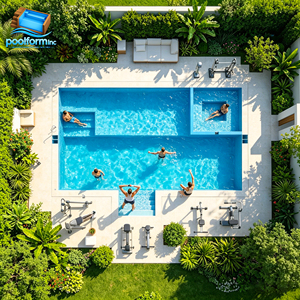 Piscine familiale en fibre de verre enterrée de 8 m, grande piscine modulaire extérieure personnalisée avec équipement complet - Product Image 1