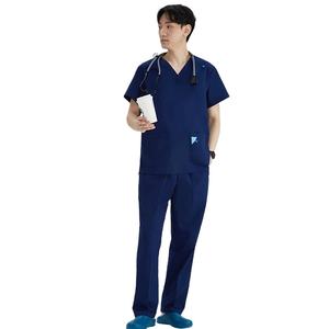 Bata de laboratorio sedosa para hospital de verano, bata de farmacia, abrigo de consulta antiestático, cintura con lengüeta, doble función para hombres y mujeres - Product Image 1