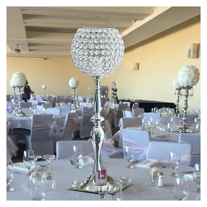 Vente en gros de bougeoirs de luxe pour mariage, candélabres à 5 bras en cristal doré centres de table pour banquets et événements - Product Image 3
