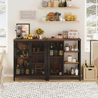 Armoire d'appoint en bois et métal de ferme, buffet rustique avec rangement pour cuisine et salle à manger, durable et élégant