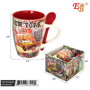 นิวยอร์กใหม่ช้อนสโตนแวร์400มล. 48ชิ้น /cs ปลอดภัยสำหรับกาแฟสมูทตี้คาเฟ่ใช้สำหรับวันพ่อของเด็กใหม่ - Product Image 1