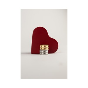Anillo Del Pia de Lujo para Mujer, Venta al por Mayor, Alta Calidad, Siete Filas, Pulido, Oro Amarillo de 18K sobre Plata de Ley 925, Varios Tamaños - Product Image 3