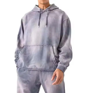 Sudaderas con Capucha Unisex de Etiqueta Privada, Lavado Ácido, Efecto Desgastado, Premium, Hombros Caídos, 100% Algodón - Product Image 3