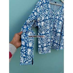 Chaqueta acolchada de algodón con estampado de bloques florales hecha a mano para mujer, nuevo estilo bordado bohemio Reversible, abrigo con bolsillo transpirable - Product Image 4