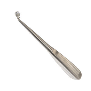 Curette osseuse Busche, manuelle, inclinée, 250 mm de long, 3 mm de large, en acier inoxydable, instrument chirurgical certifié CE, réutilisable, fabriqué au Pakistan - Product Image 1