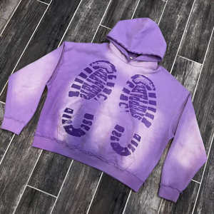 OEM Customizable 100% High Quality <b>Men's</b> Classic Pullover <b>Hoodie</b> 280-300 Gsm Fleece (Cotton-Polyester Blend) Digital <b>Lined</b> - Product Image 3