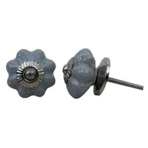Bulk <b>Ceramic</b> Cabinet Knobs Grey <b>Door</b> Pulls Pumpkin Crackle Mid Century Pull 4.44 cm CRACK-101 New Design - Product Image 2