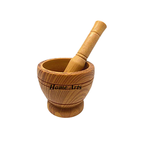 Mortero y Maja de madera de calidad de lujo, forma redonda, tamaño personalizado, especias, molinillo de jengibre, mortero y Maja a granel - Product Image 4