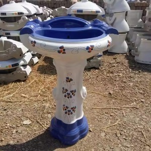 Designer Double Color Sterling Ceramic Pedestal Wash Basin Set Lavabo Sink Luxury India Export - Product Image 4