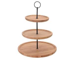 Présentoir à dessert en bois d'acacia à 3 niveaux pour mariage ou fête d'anniversaire d'Inde - Product Image 2