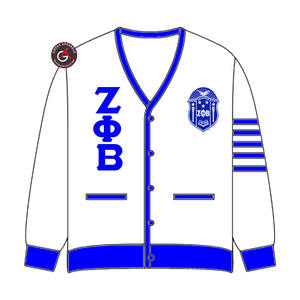 Zeta Phi Beta Finer Embroidery Women Acrylic <b>Cardigans</b> | ZOB Sorority Embroidered Ladies Custom Style <b>Cardigan</b> Sweater - Product Image 2