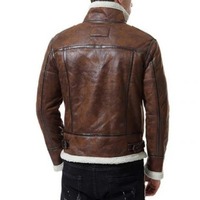 Veste d'hiver pour homme en cuir et fourrure de renard/canard/mouton, épaisse et chaude, avec logo personnalisé