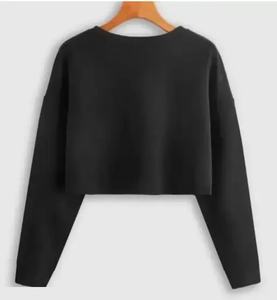 Offre spéciale sur un t-shirt pour étudiantes en coton lourd de qualité, deux tons, nouveau crop top tendance d'été avec un sens du design, idéal pour les étudiantes - Product Image 3