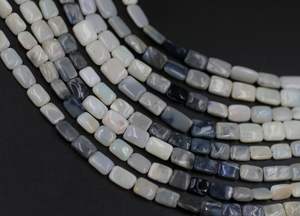 ลูกปัดหินเหลี่ยมเพชรพลอยธรรมชาติสีดำโอปอลจากออสเตรเลียขนาด8นิ้วลูกปัดหิน6X9MM แบบหลวมเรียบ - Product Image 2