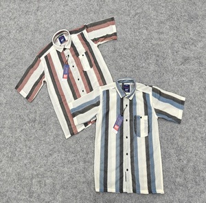 เสื้อเชิ้ตผ้าฝ้ายแขนสั้นสำหรับเด็กชายดีไซน์แฟนซี