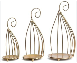 Bougeoir unique en fer et or avec pot de décoration de mariage pour les événements de fête de Noël - Product Image 6