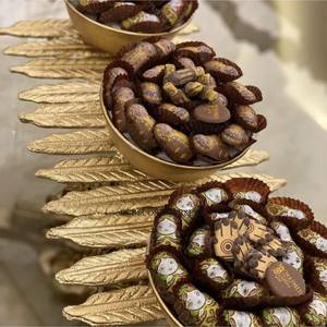 ช็อคโกแลตเกรดสูงชุบทองคุณภาพระดับพรีเมียมทำจากโลหะดอกไม้และดอกตูมอุปกรณ์จานสำหรับเสิร์ฟช็อคโกแลต - Product Image 3