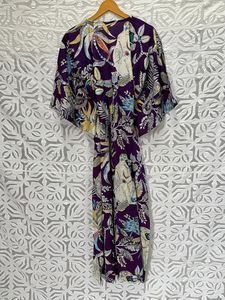 Couverture de plage ethnique pour femmes à la main en coton biologique longueur au sol robe de nuit longue courte Caftan singe bloc imprimer robes décontractées - Product Image 5