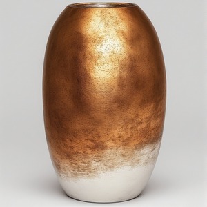 Jarrón de hierro decorativo con superficie plateada cepillada y estilo minimalista, ideal para villas contemporáneas y decoración de sala de estar de lujo - Product Image 2