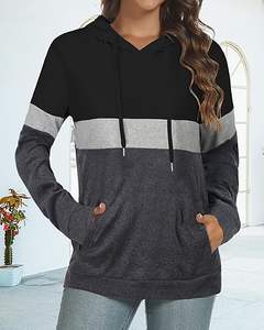 เสื้อสเวตเชิ้ตมีฮู้ดแขนยาวสำหรับผู้หญิงมีกระเป๋าจิงโจ้ - Product Image 4