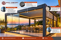 Pergola bioclimatique motorisée de luxe 4x3 en alliage d'aluminium thermolaqué avec toit à lames orientables, éclairage LED, écologique et anti-rongeurs
